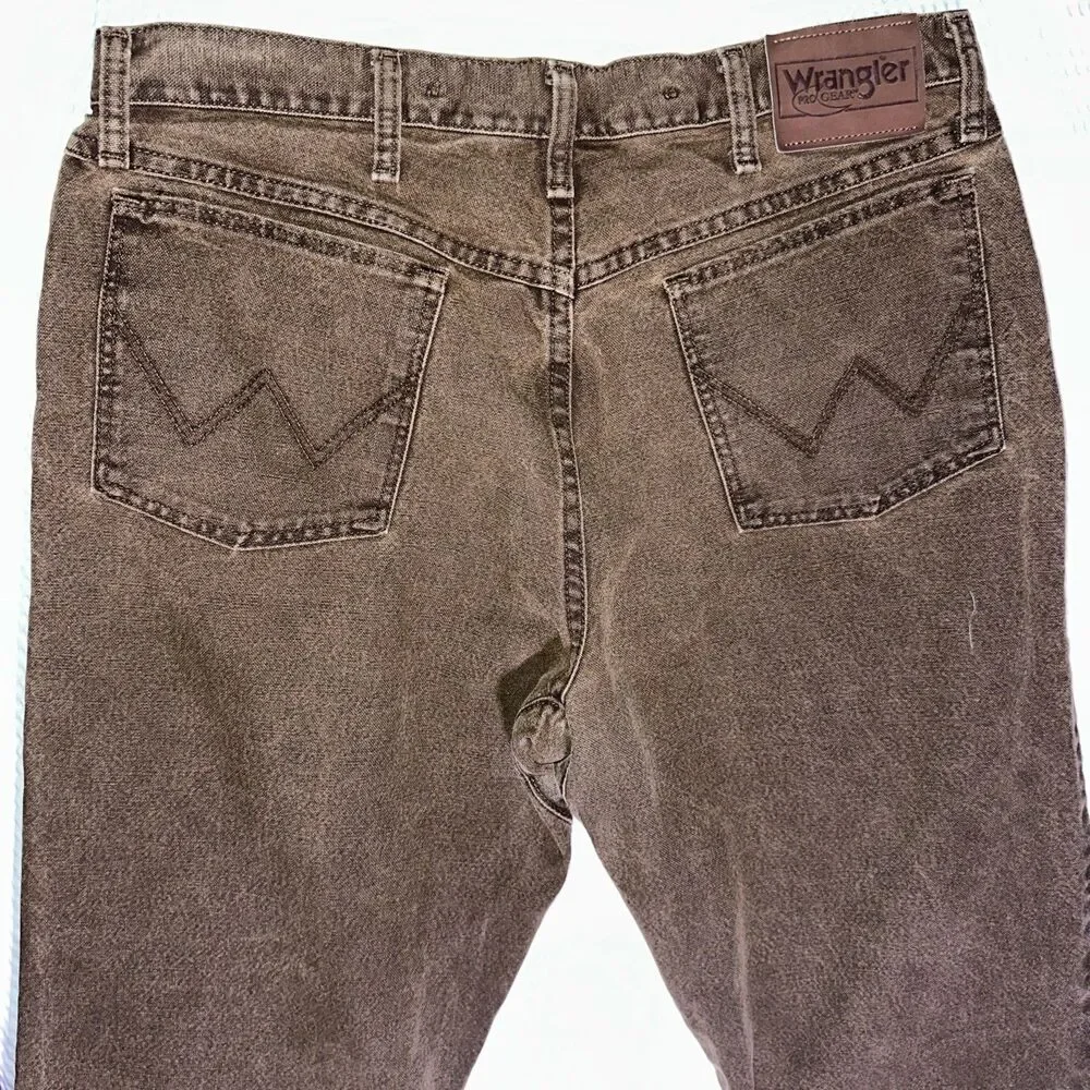 Wrangler Pro Gear Briar Hunting Pants Mens 34x30 Brown Canvas Brush Guard